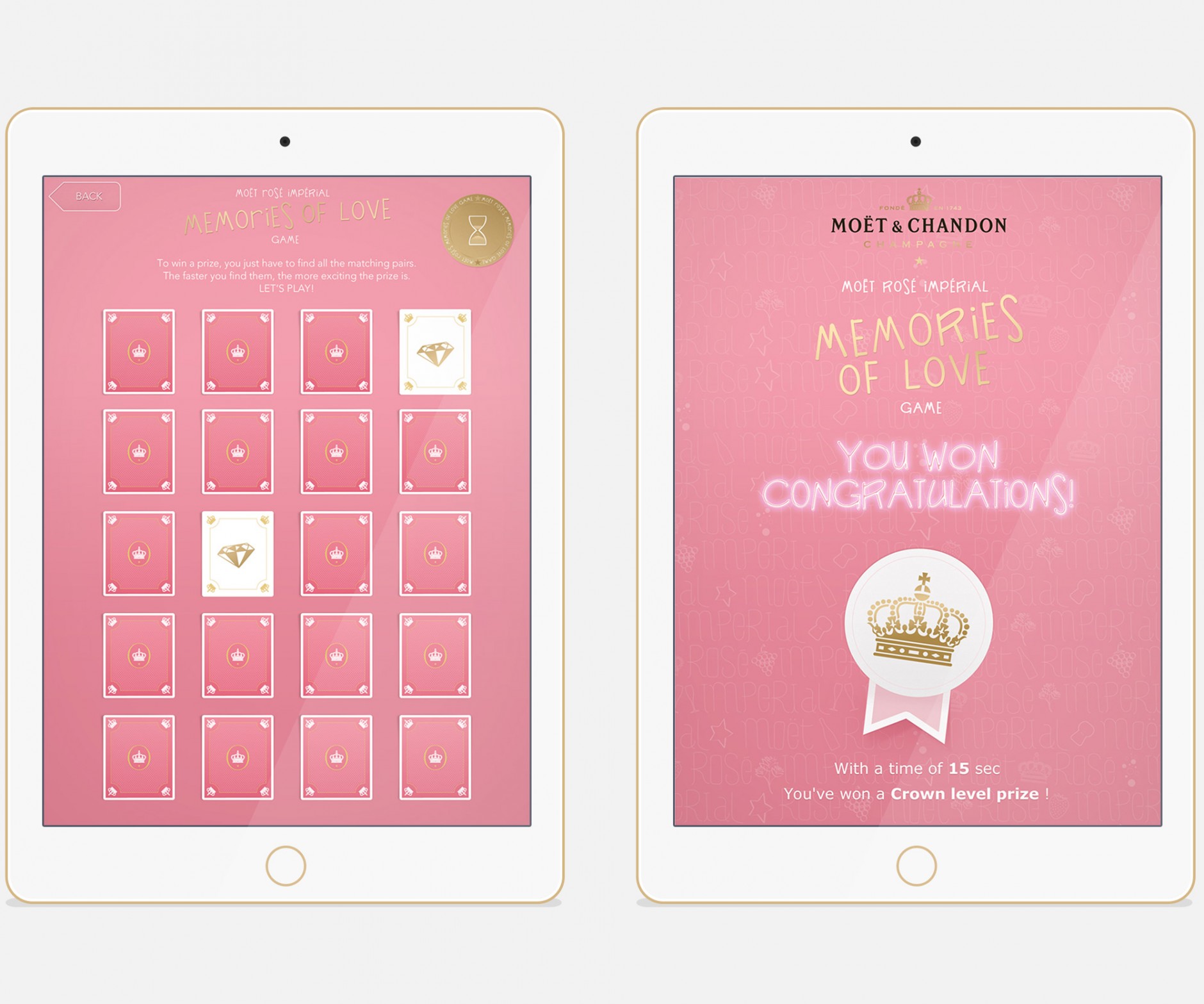 Moet & chandon champagne luxe ui design iPad game - mael burgy
