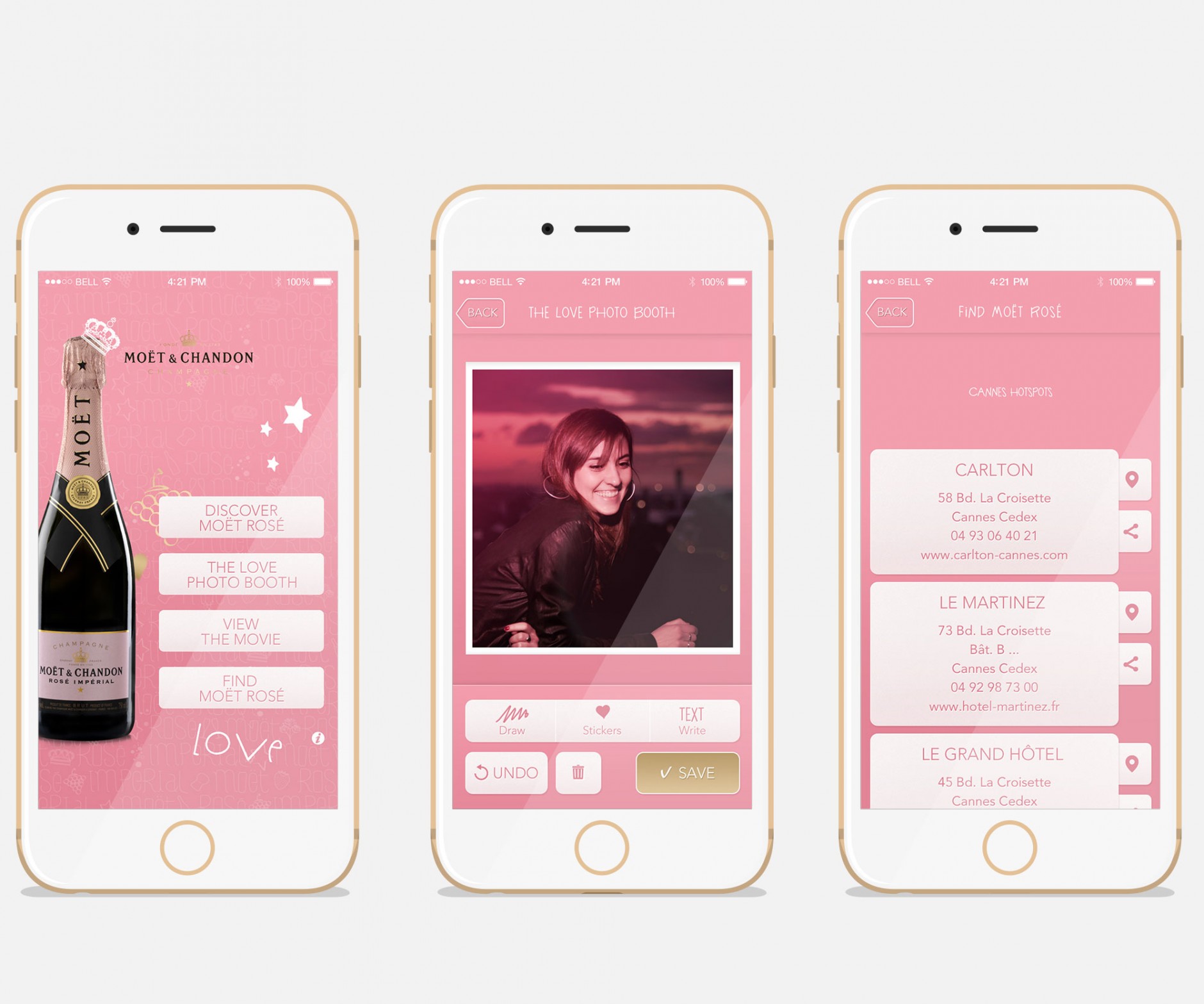 Moet & chandon champagne luxe ui design iphone app - mael burgy
