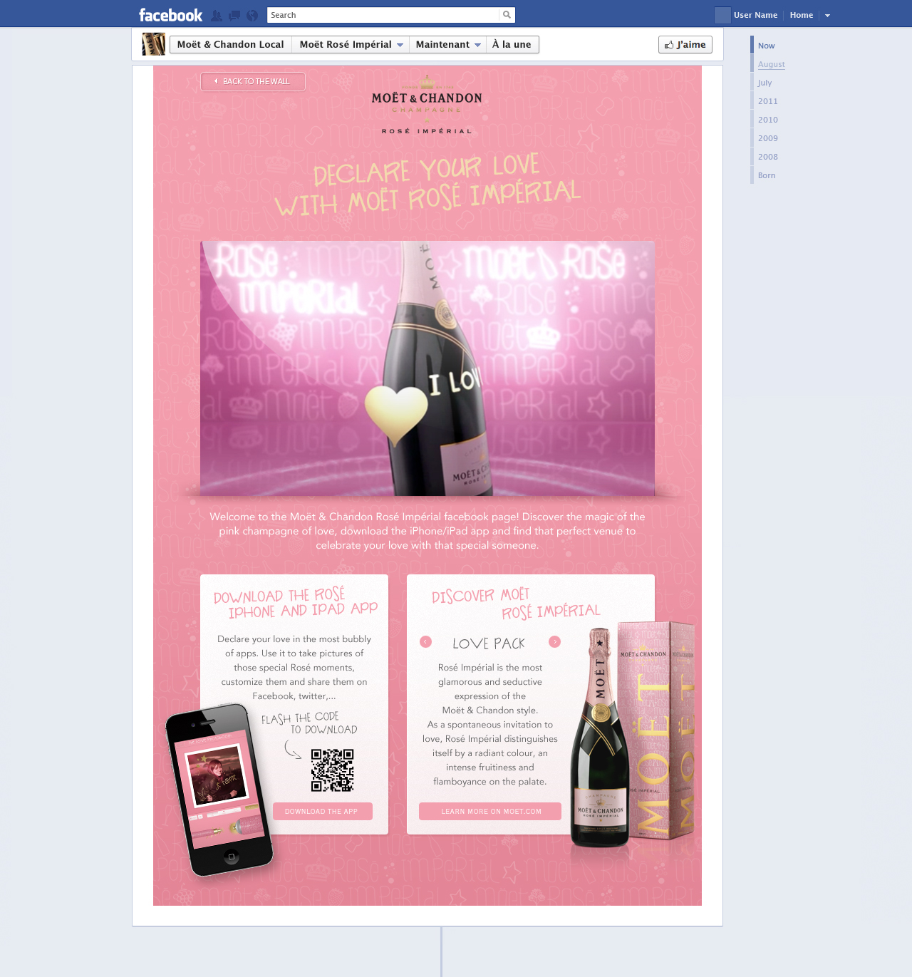 Moet & chandon champagne luxe ui design facebook - mael burgy