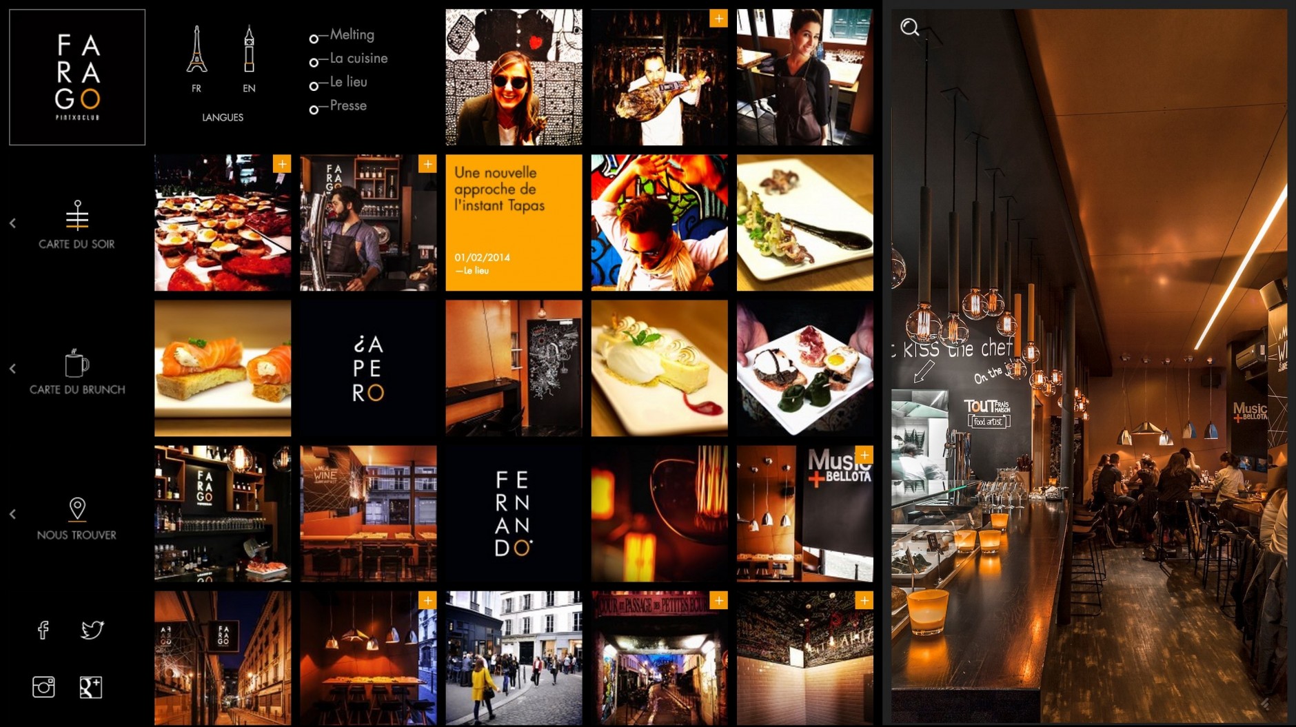 FARAGO webdesign UI restorant gastronomie bistronomie - homepage - mael burgy