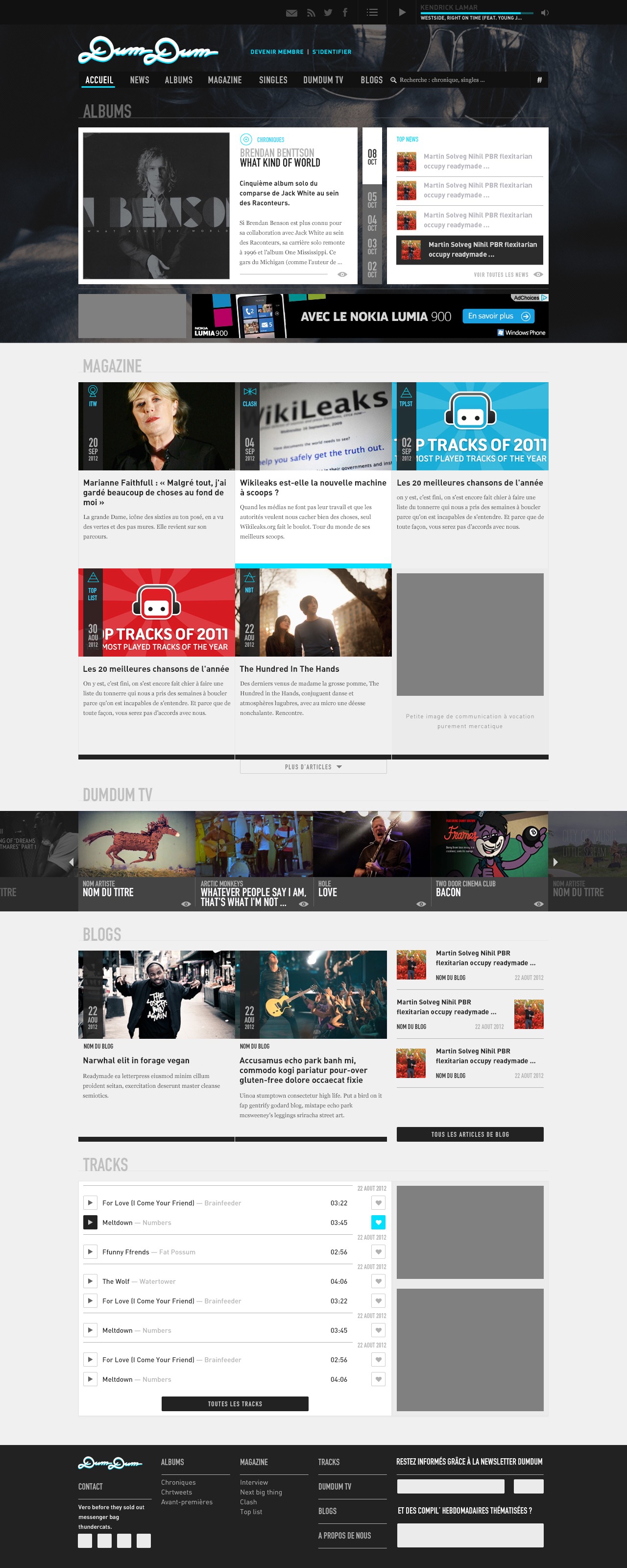 Dumdum webdesign media music homepage - mael burgy