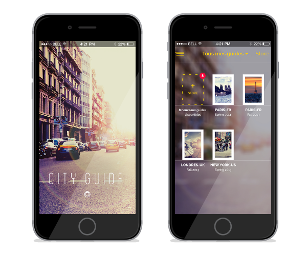 City guide mobile application design UI homepage - mael burgy